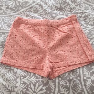 Coral eyelet shorts